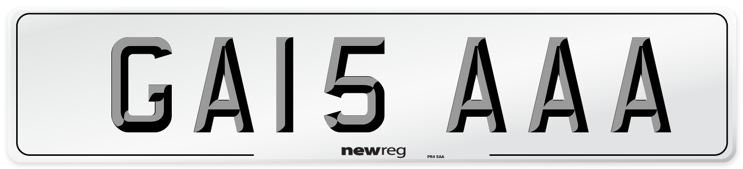 GA15 AAA Number Plate from New Reg